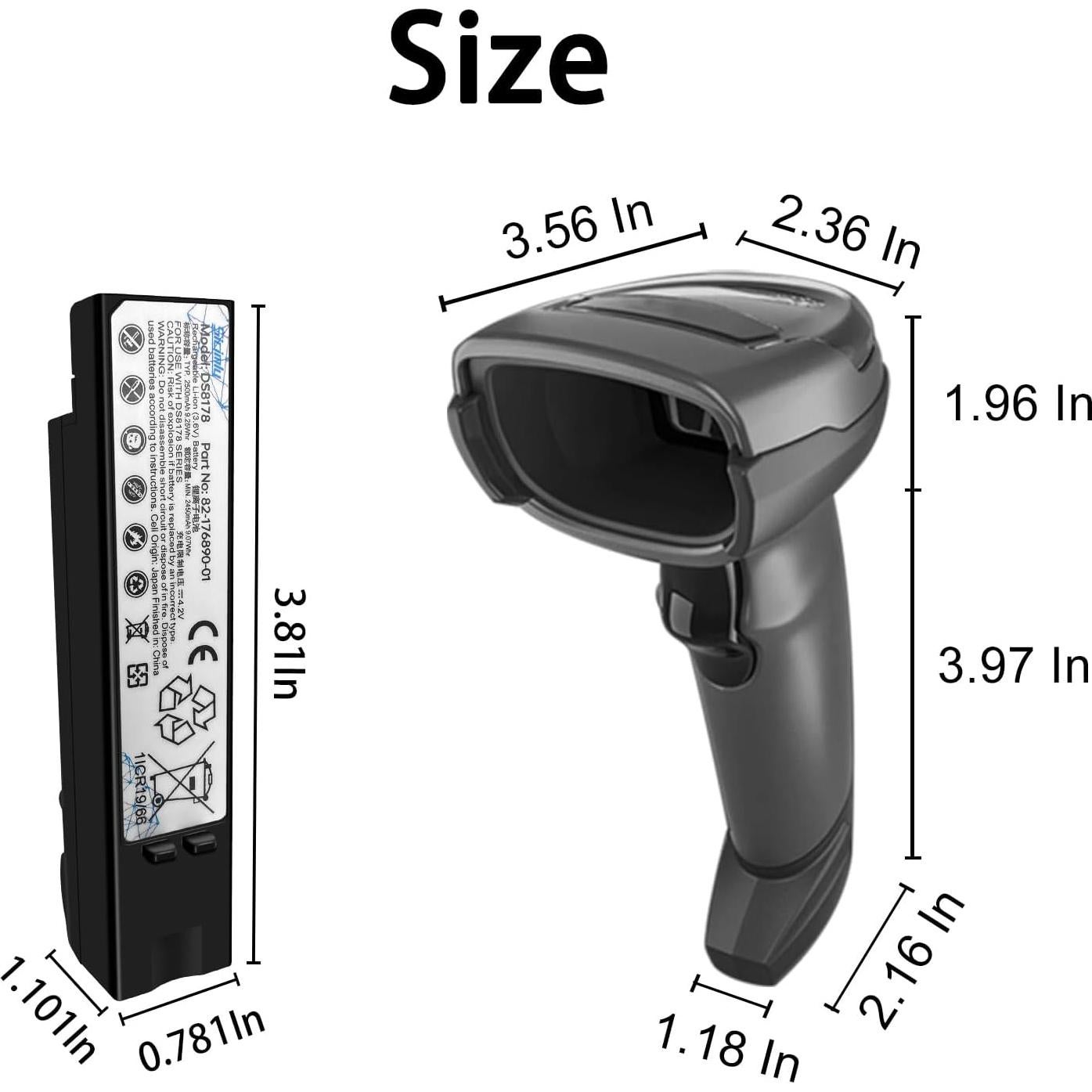 Batería de Reemplazo 2500mAh para Escáner Zebra DS8178