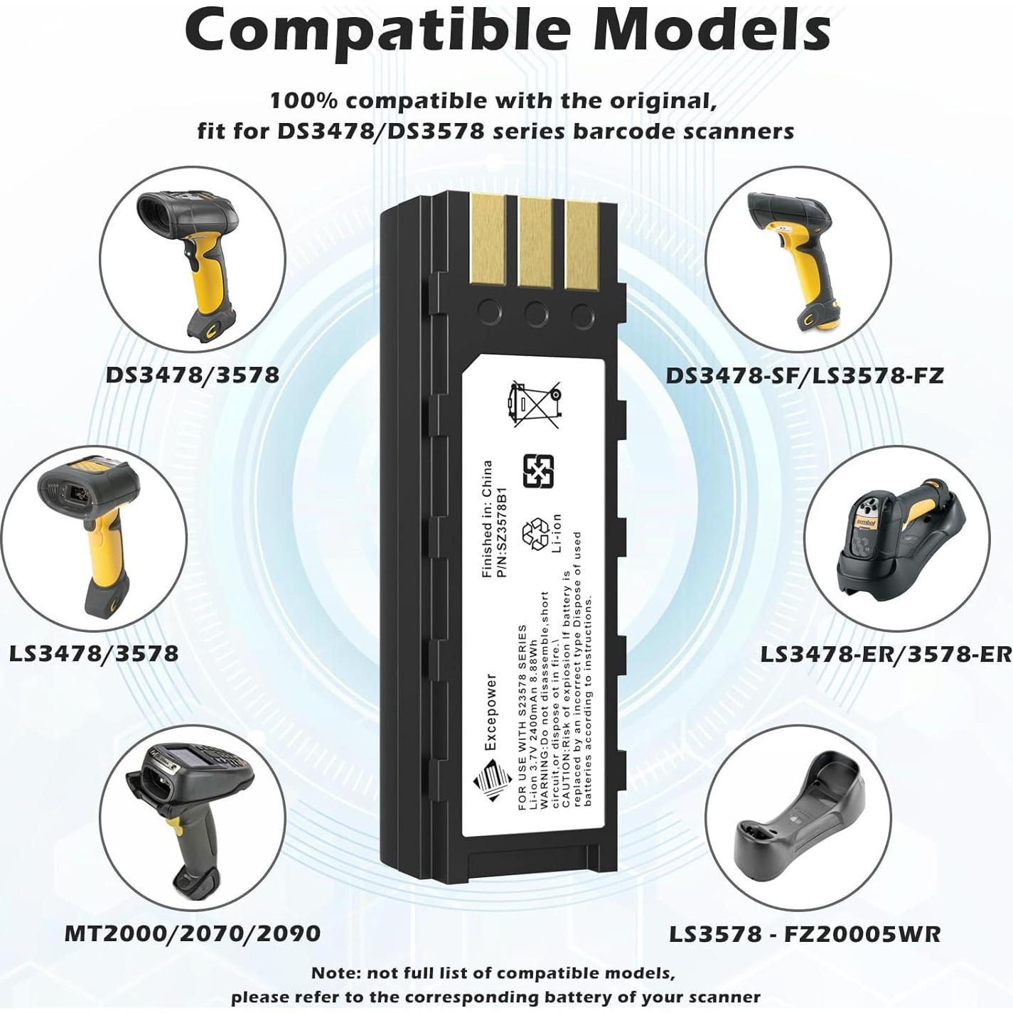 Batería de Reemplazo Zebra Symbol DS3478 67.6g 21-62606-01