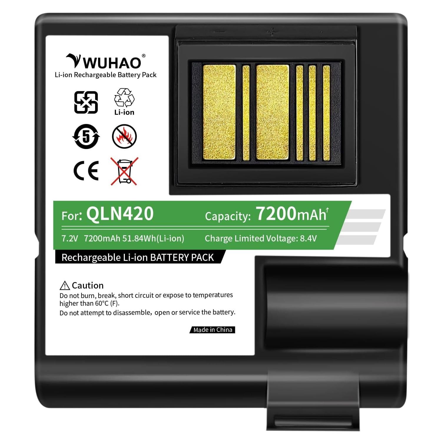 Batería de Litio WUHAO QLN420 ZQ630 7200mAh Reemplazo