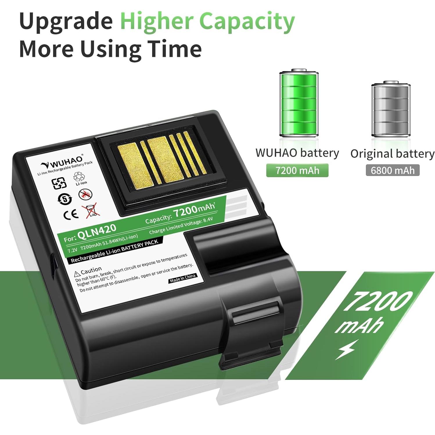 Batería de Litio WUHAO QLN420 ZQ630 7200mAh Reemplazo