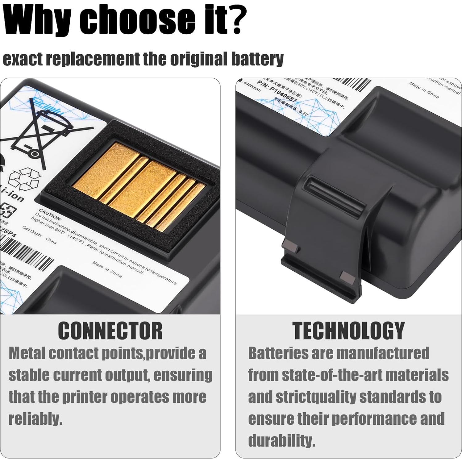 Batería Li-Ion 4900mAh para Zebra QLN420 ZQ630