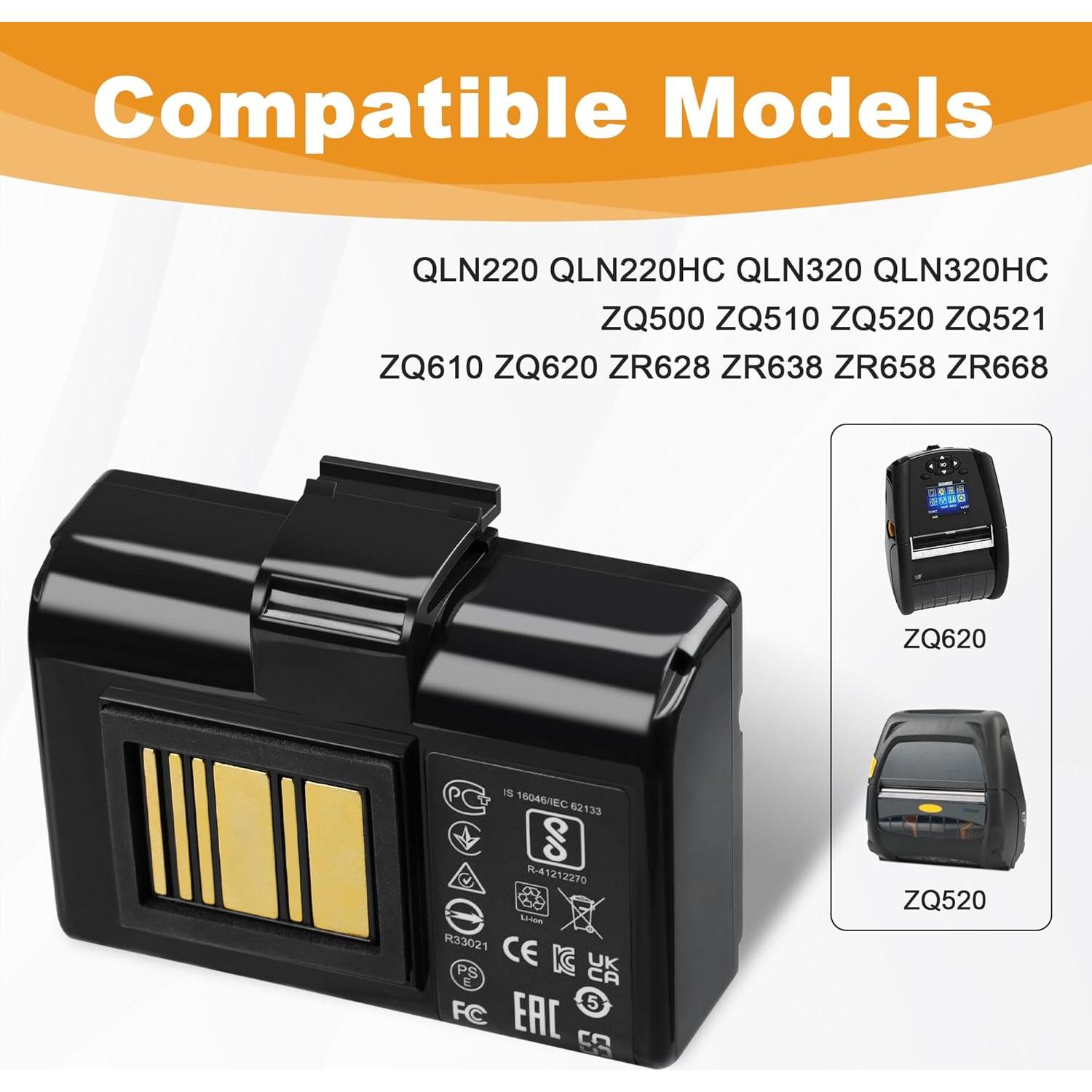 Batería de Reemplazo para Impresora Zebra ZQ520 3400mAh