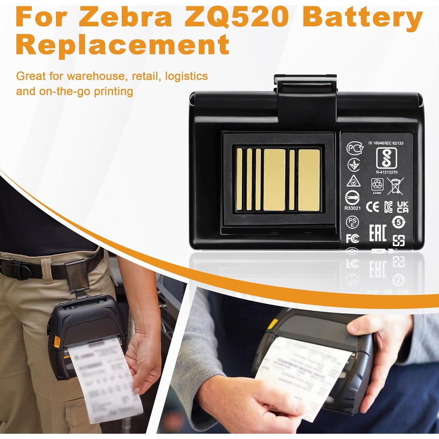 Batería de Reemplazo para Impresora Zebra ZQ520 3400mAh