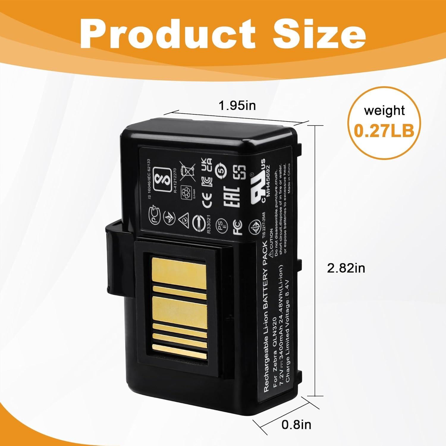 Batería de Reemplazo para Impresora Zebra ZQ520 3400mAh