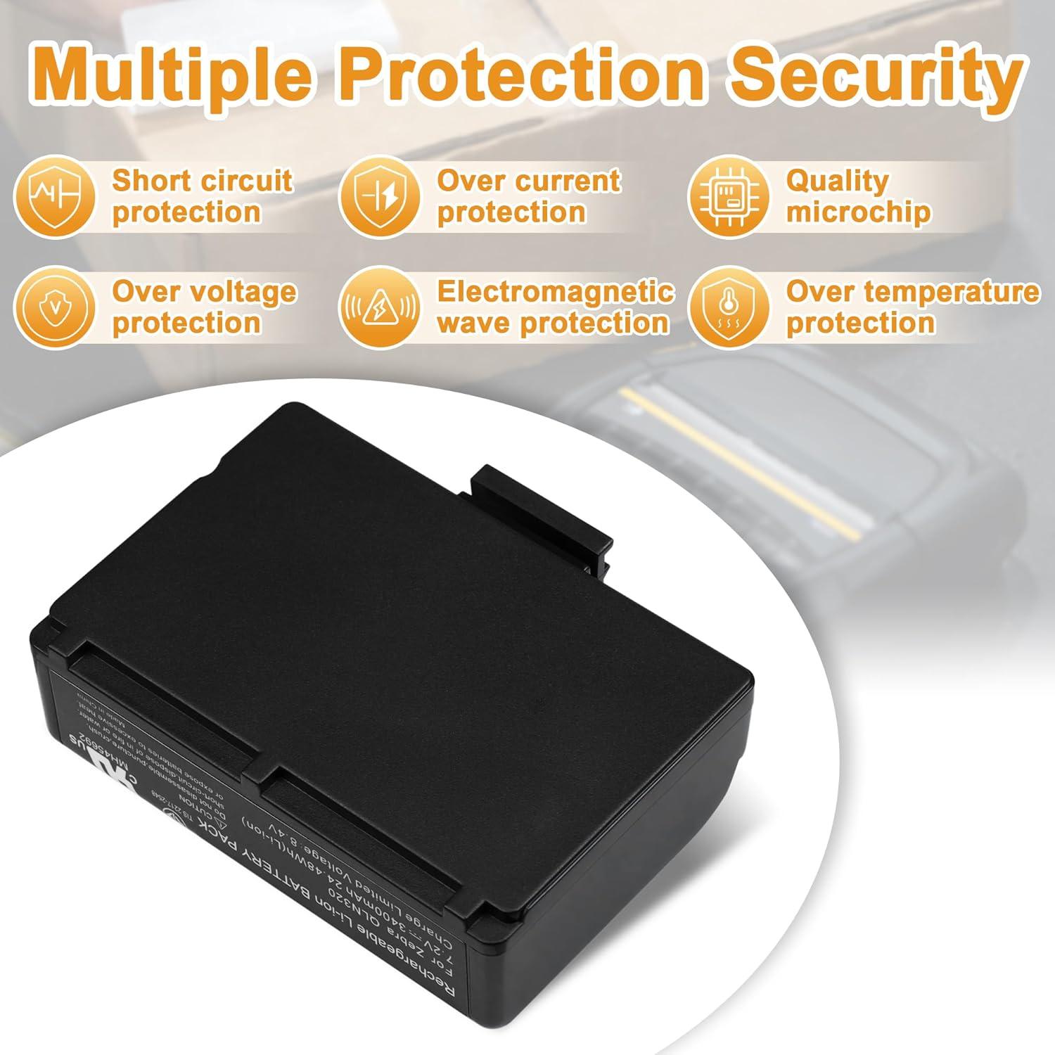 Batería de Reemplazo para Impresora Zebra ZQ520 3400mAh