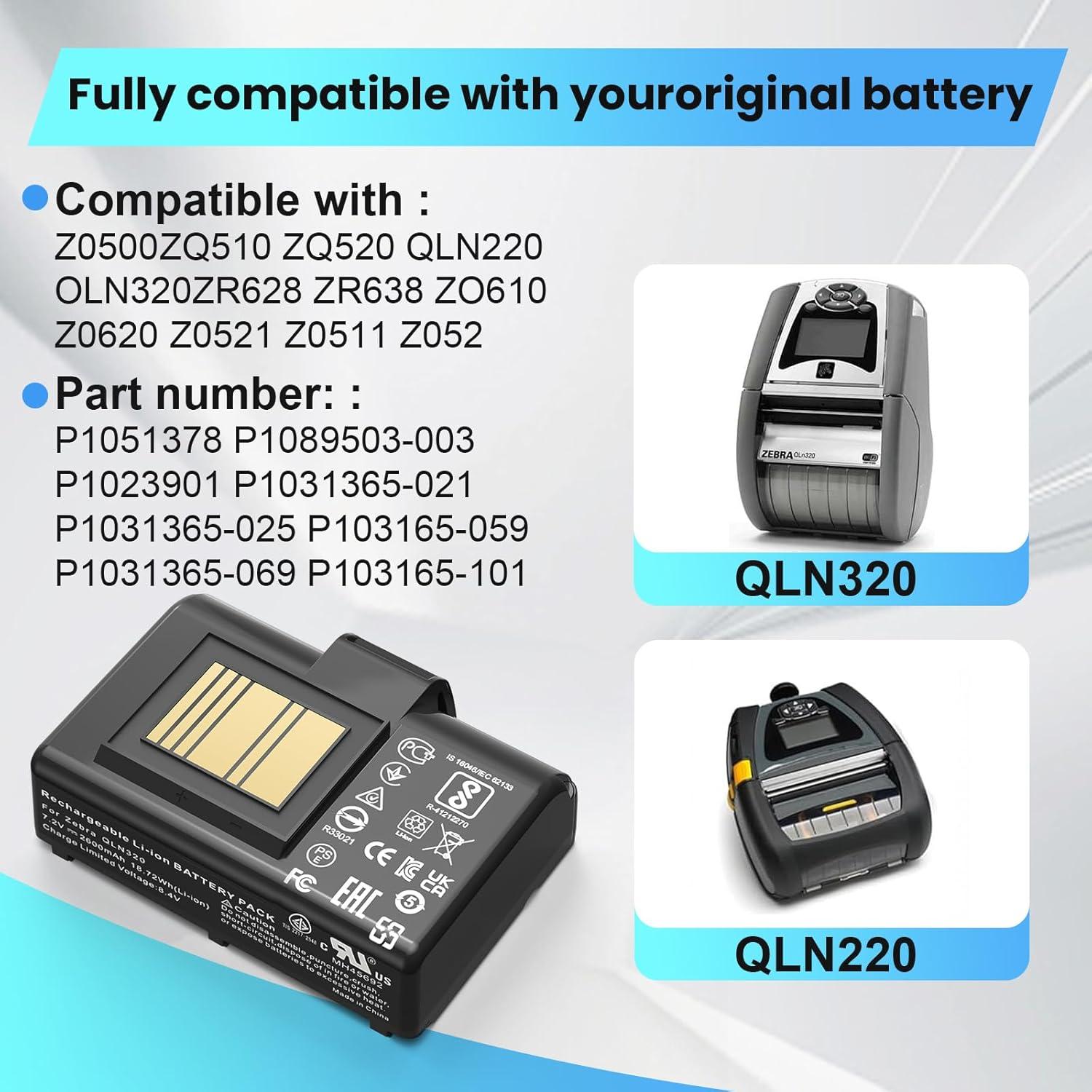 Batería de Reemplazo EGOWAY 2600mAh para Impresoras Zebra