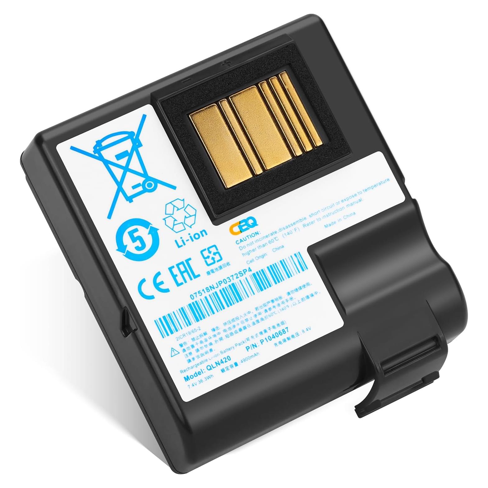 Batería de Reemplazo 4900mAh CBQ para Impresora Zebra QLN420 ZQ630