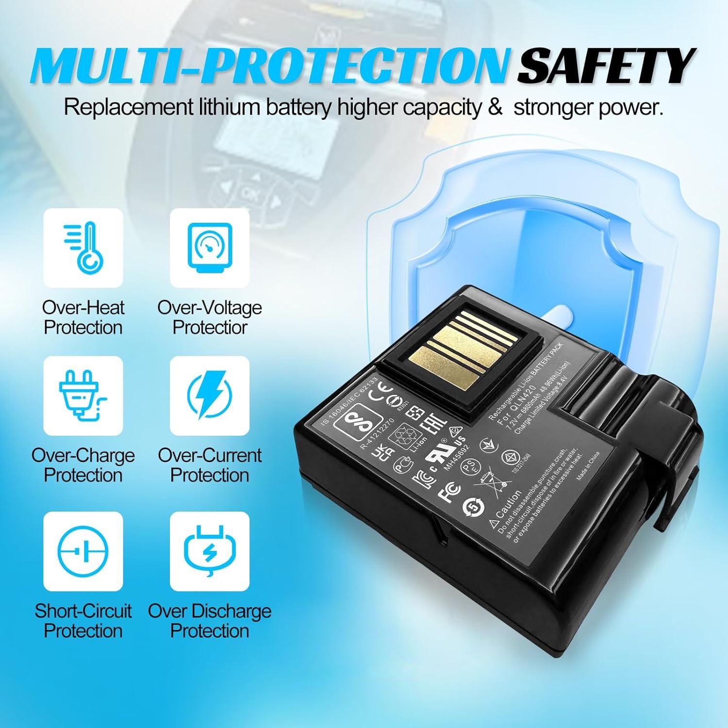 Batería de Reemplazo Zebra QLn420 ZQ630 5200mAh 48.96Wh