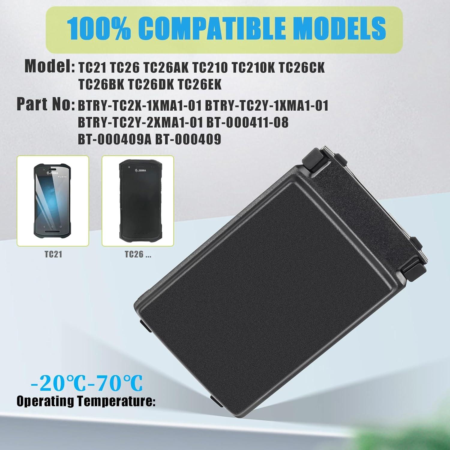 Batería de Reemplazo 5260mAh Zebra TC21 TC26 TC210K