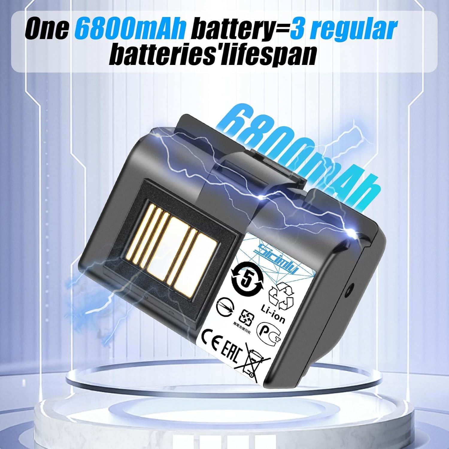 Batería de Reemplazo 6800mAh para Impresoras Zebra ZQ520 ZQ620