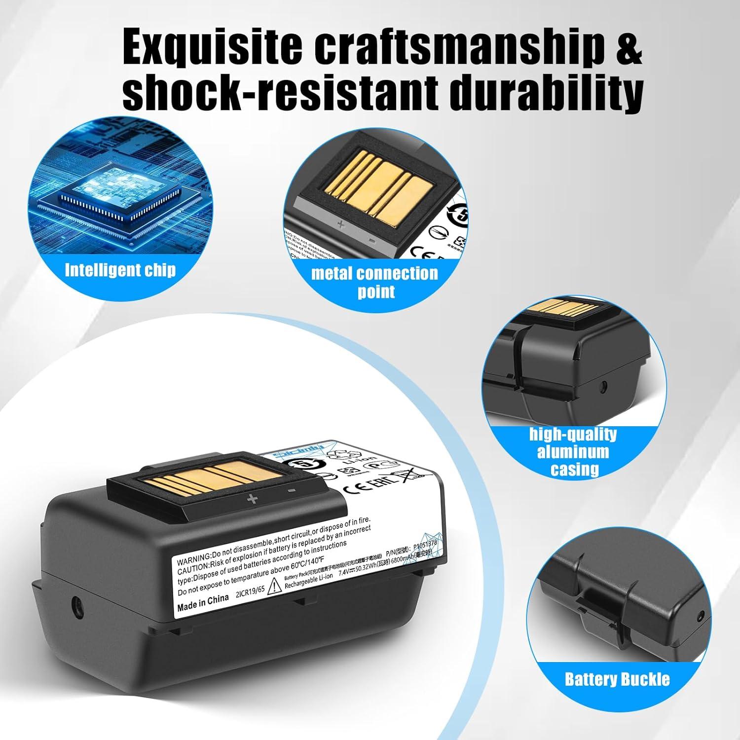 Batería de Reemplazo 6800mAh para Impresoras Zebra ZQ520 ZQ620