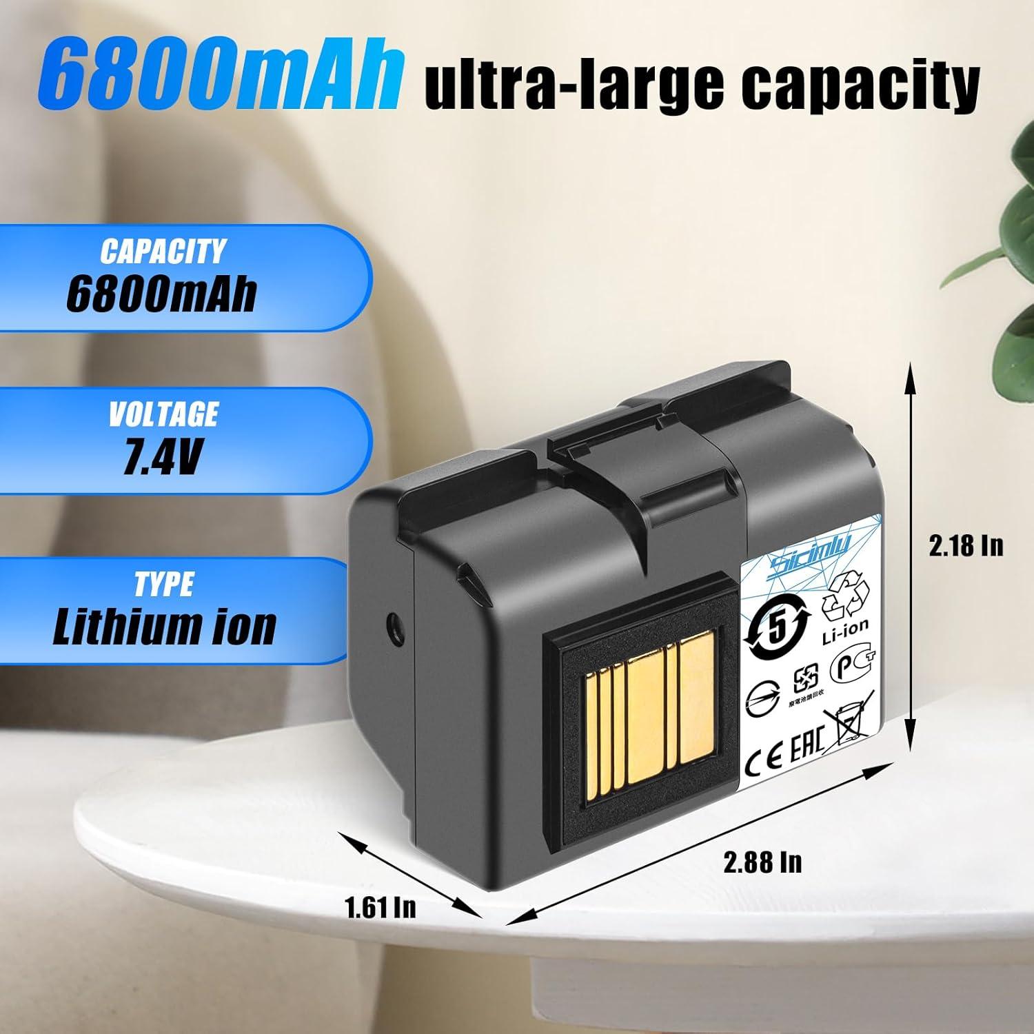 Batería de Reemplazo 6800mAh para Impresoras Zebra ZQ520 ZQ620