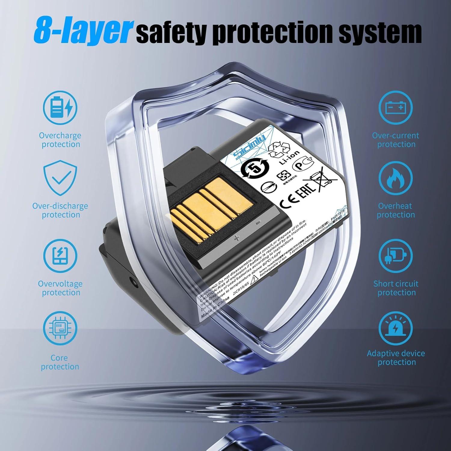 Batería de Reemplazo 6800mAh para Impresoras Zebra ZQ520 ZQ620