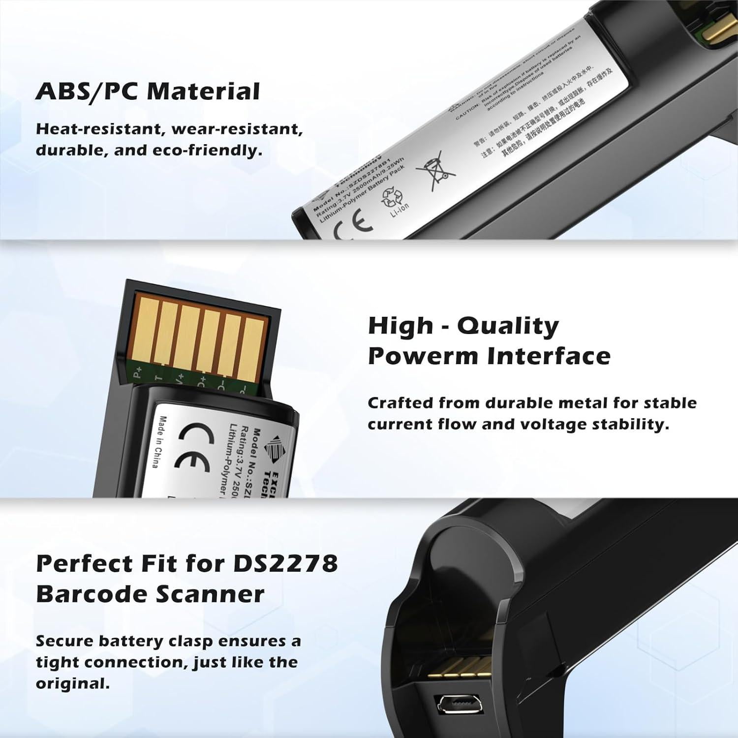 Batería de Reemplazo Zebra para Escáner DS2278 DS2208 CR2278