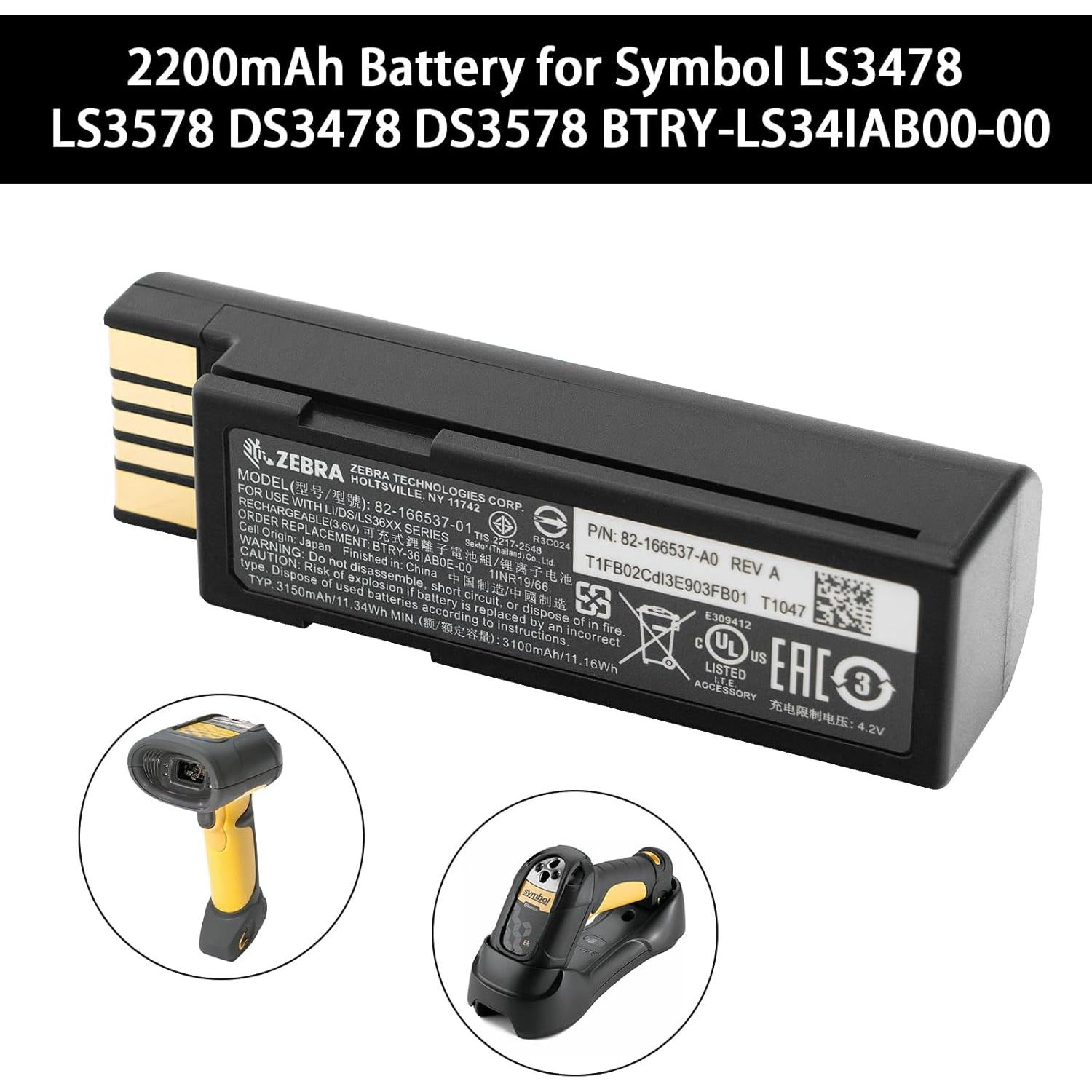 Batería de Reemplazo Zebra BTRY-LS34IAB00-00 para Escáneres