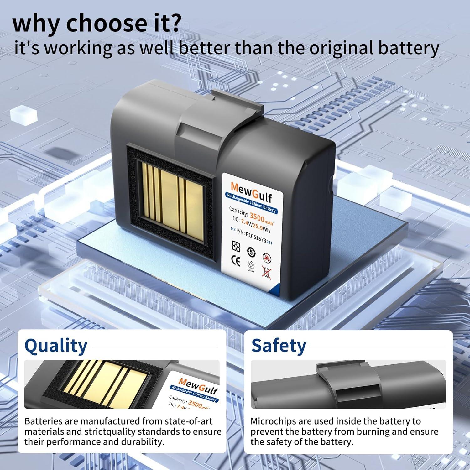 Batería de Reemplazo 3500mAh MewGulf para Impresora Zebra ZQ520 ZQ620