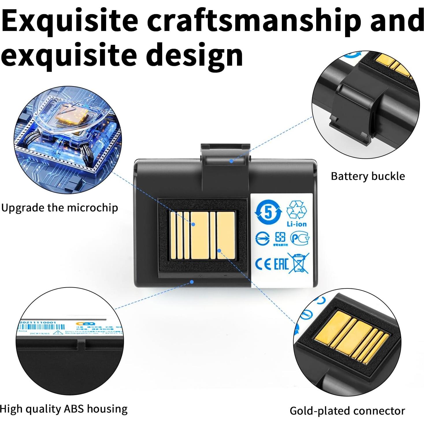 Batería de Reemplazo CBQ 3400mAh para Impresoras Zebra