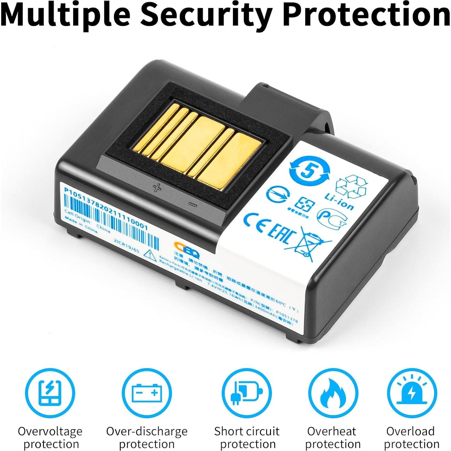 Batería de Reemplazo CBQ 3400mAh para Impresoras Zebra