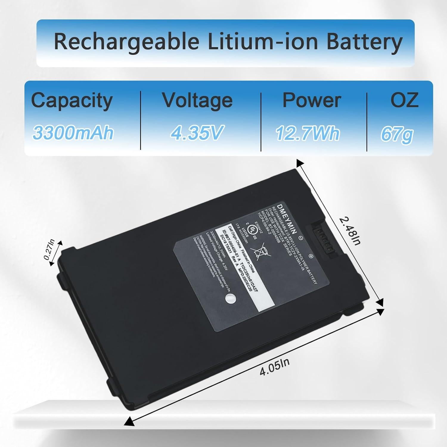 Batería de litio-ion 3300mAh DMEYMIN para escáner Zebra TC21/TC26