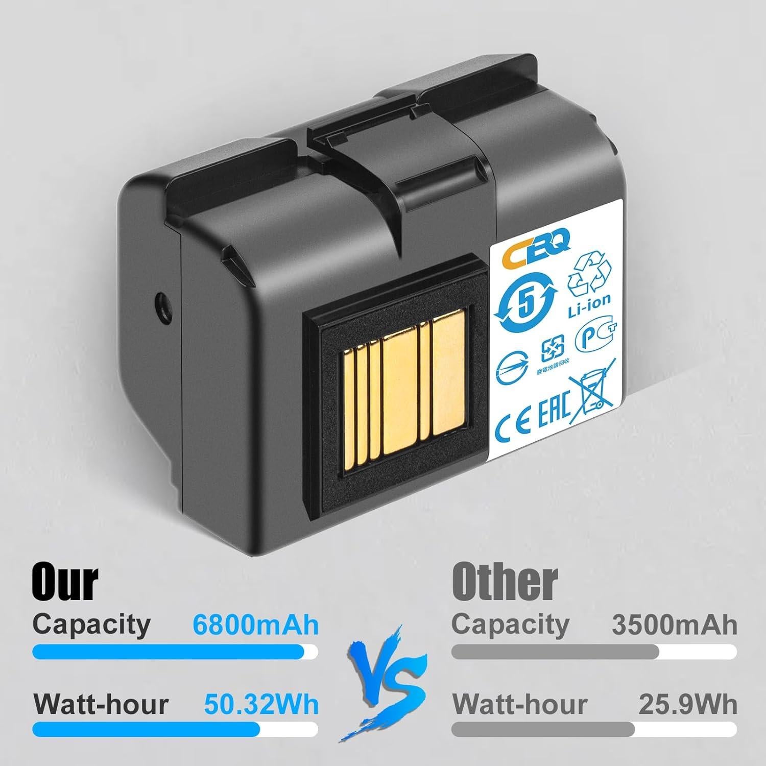 Batería de reemplazo CBQ 6800mAh para impresoras Zebra