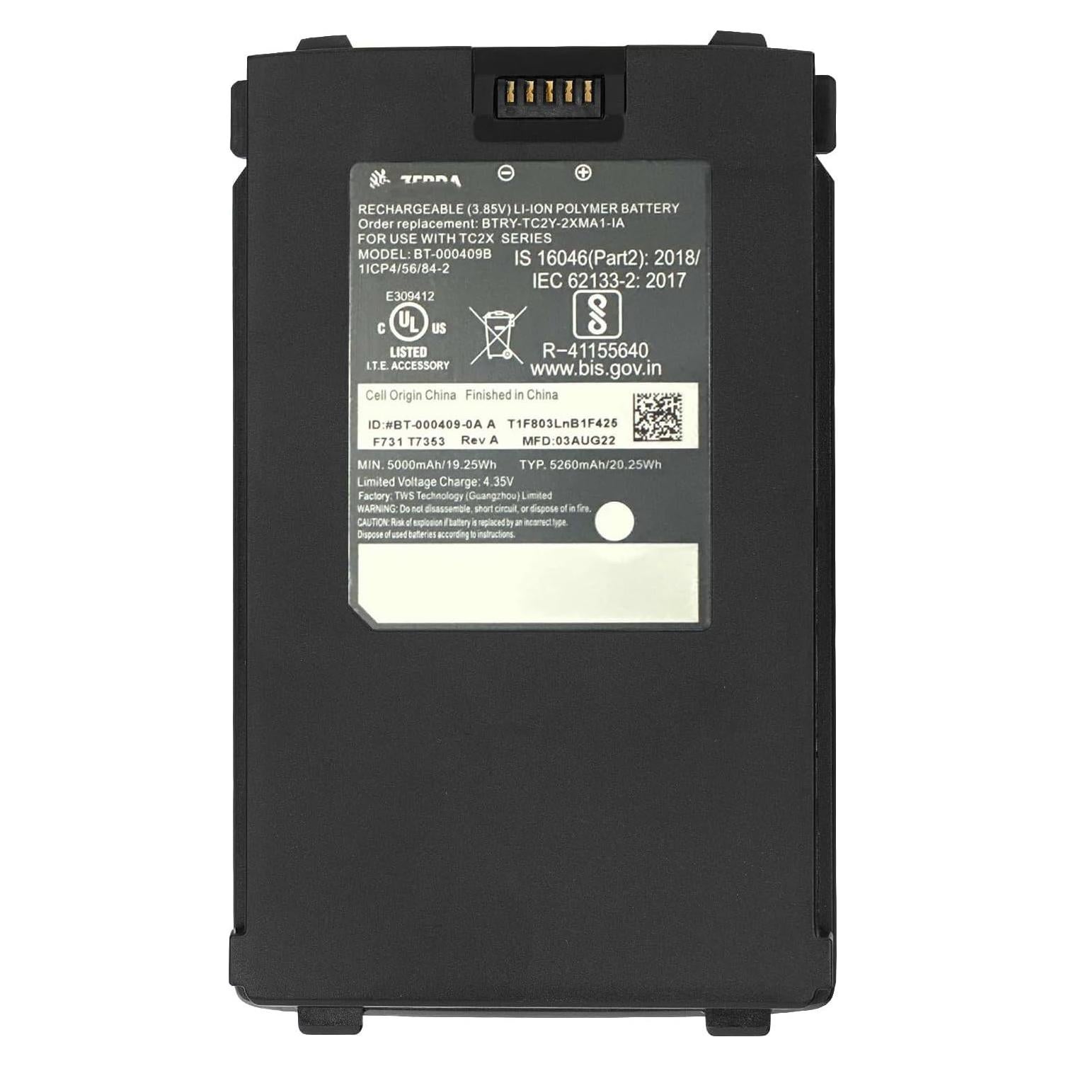 Batería de Reemplazo 5260mAh para Zebra TC21 TC26