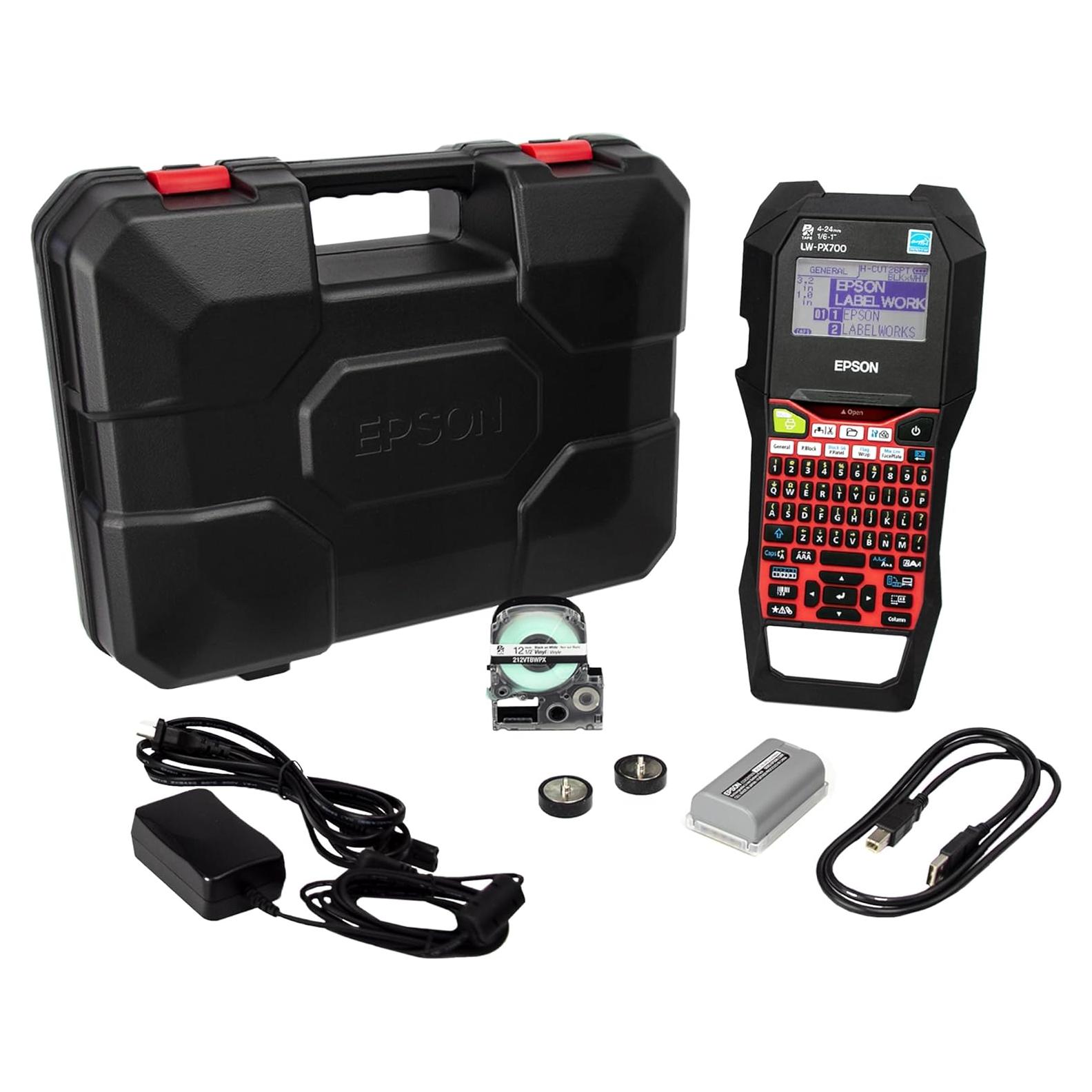 Impresora de Etiquetas Portátil Epson LABELWORKS LW-PX700 - Kit Completo