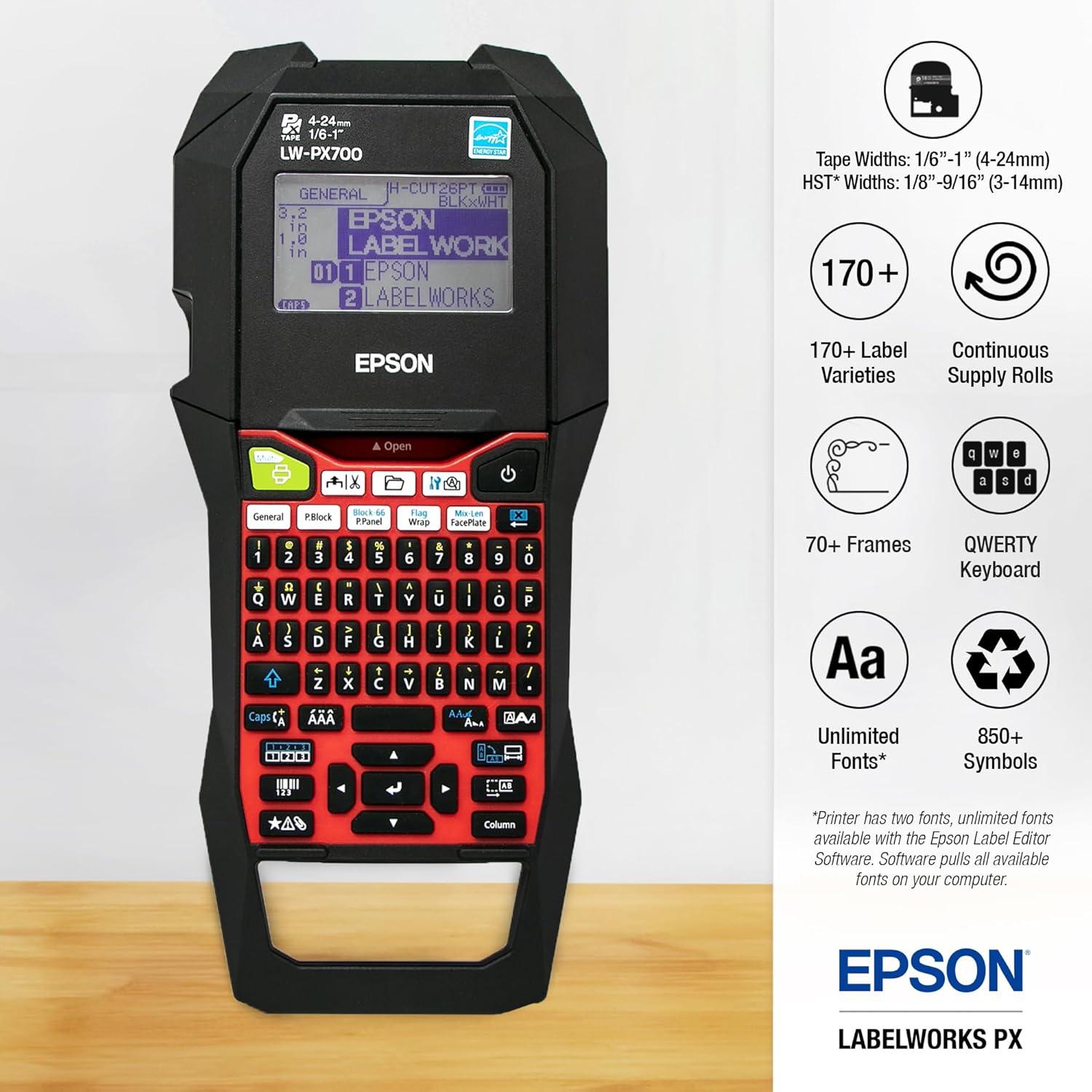 Impresora de Etiquetas Portátil Epson LABELWORKS LW-PX700 - Kit Completo