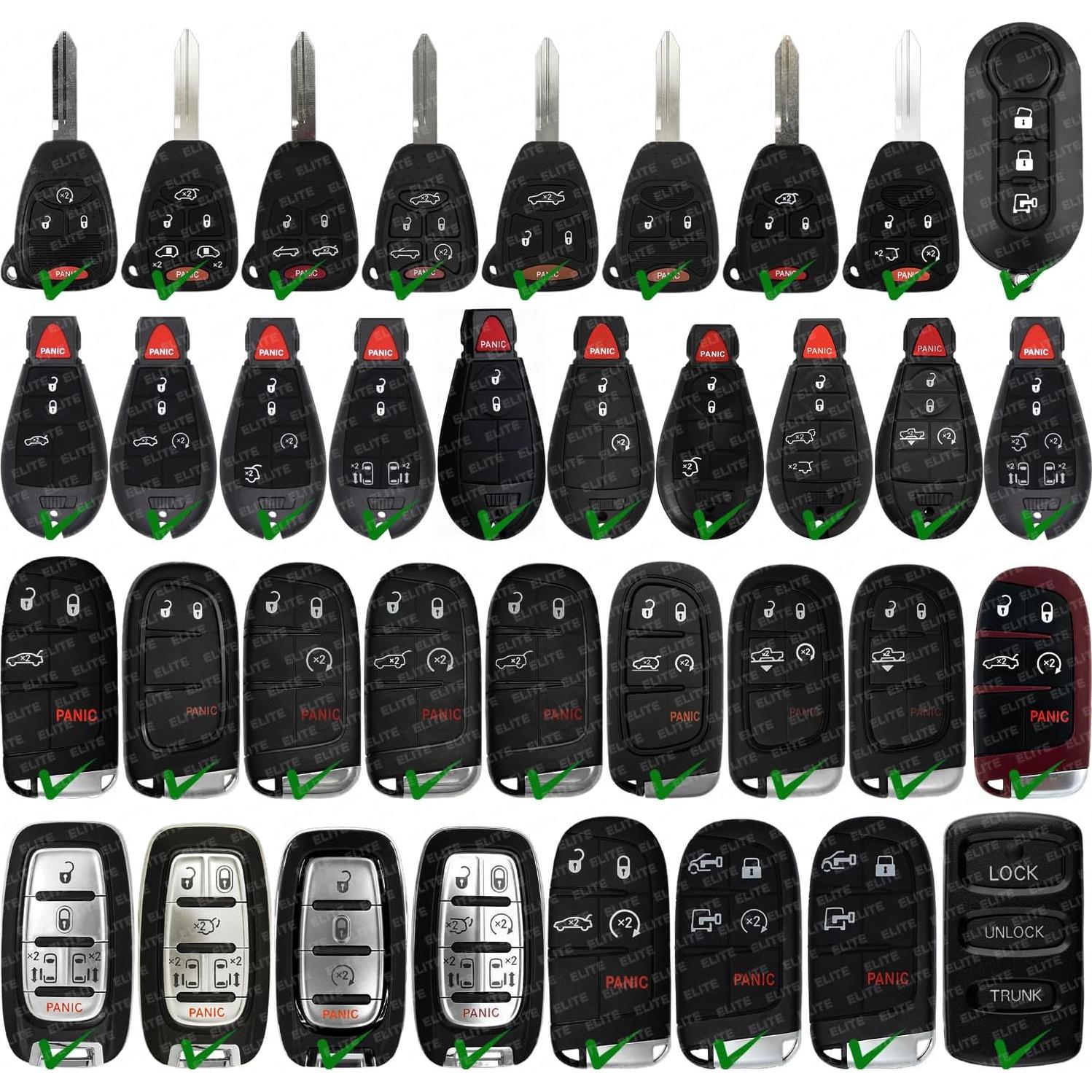 Baterías de Llave Fob Reemplazo SHI para Jeep Dodge Ram Chrysler