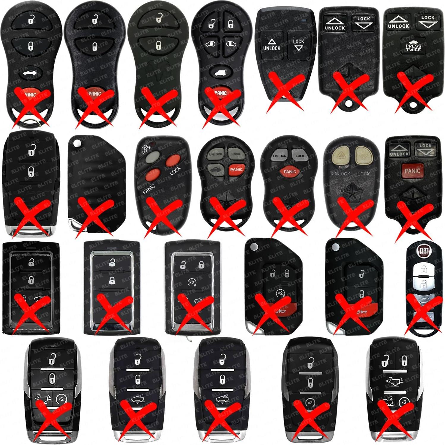 Baterías de Llave Fob Reemplazo SHI para Jeep Dodge Ram Chrysler