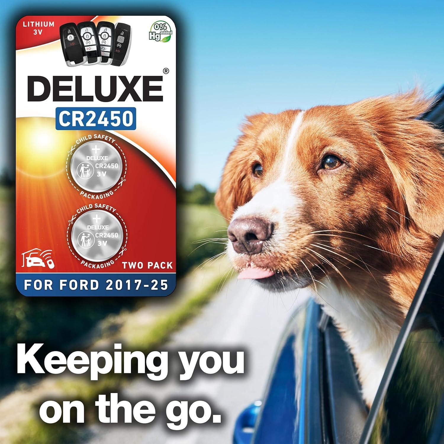 Baterías de Reemplazo Deluxe CR2450 para Llaveros Ford Lincoln (2 Pk)