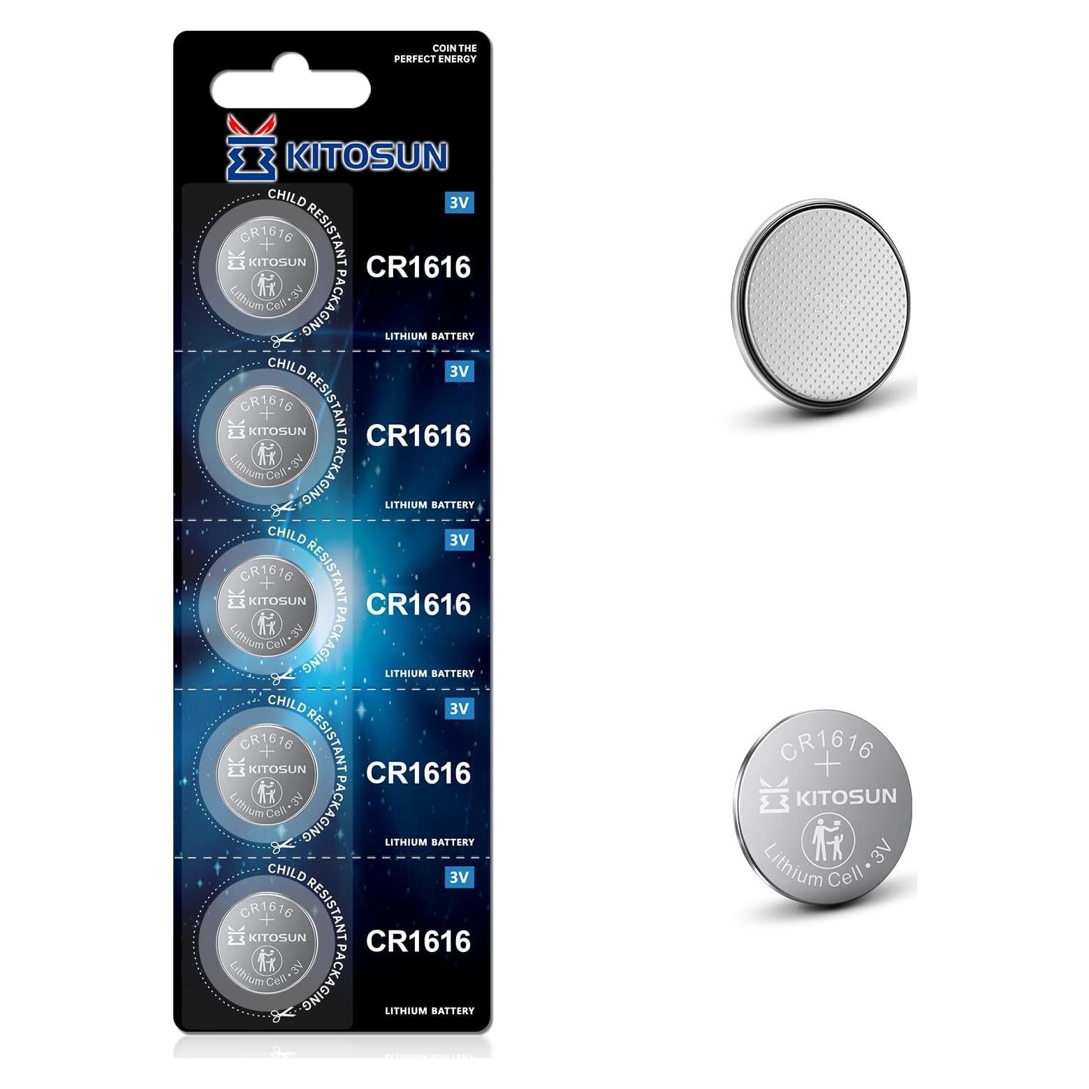 Baterías de Litio Kitosun CR1616 - Paquete de 5 Piezas 3V