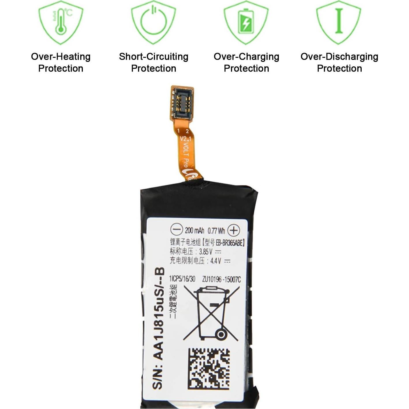 Batería de Reemplazo WUHAO para Samsung Gear Fit 2 Pro EB-BR365ABE