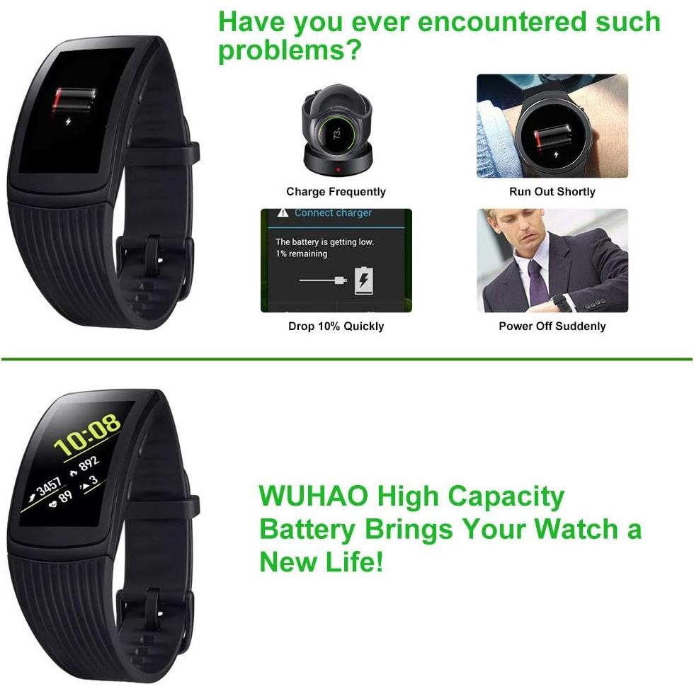 Batería de Reemplazo WUHAO para Samsung Gear Fit 2 Pro EB-BR365ABE
