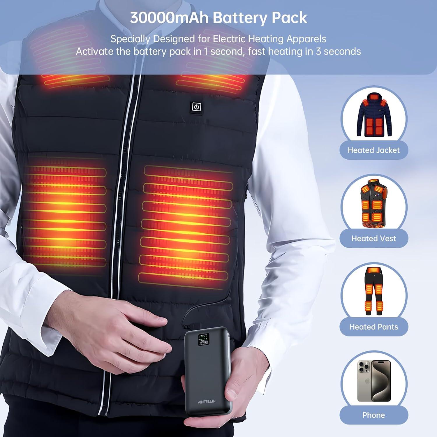 Banco de Batería Calentado 30000mAh VINTELEIN 12V/7.4V