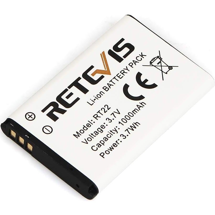 Batería Retevis Li-ion 3.7V 1000mAh para Walkie Talkies RT22 RT22S RT15 RT19 (5 Piezas)