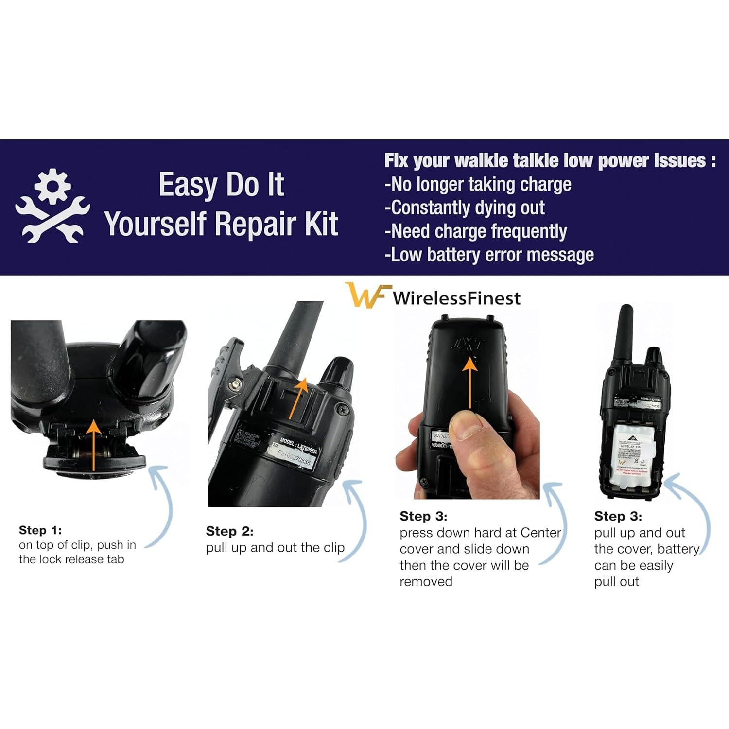 Baterías Recargables 2X WirelessFinest BATT3R 1000mAh para Walkie Talkies