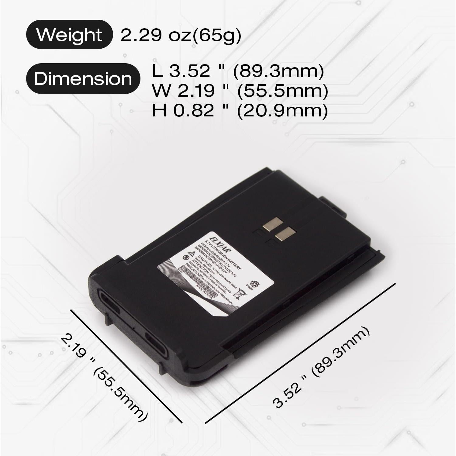 Batería Recargable Li-ion 3.7V 1000mAh elxjar para Retevis RT21