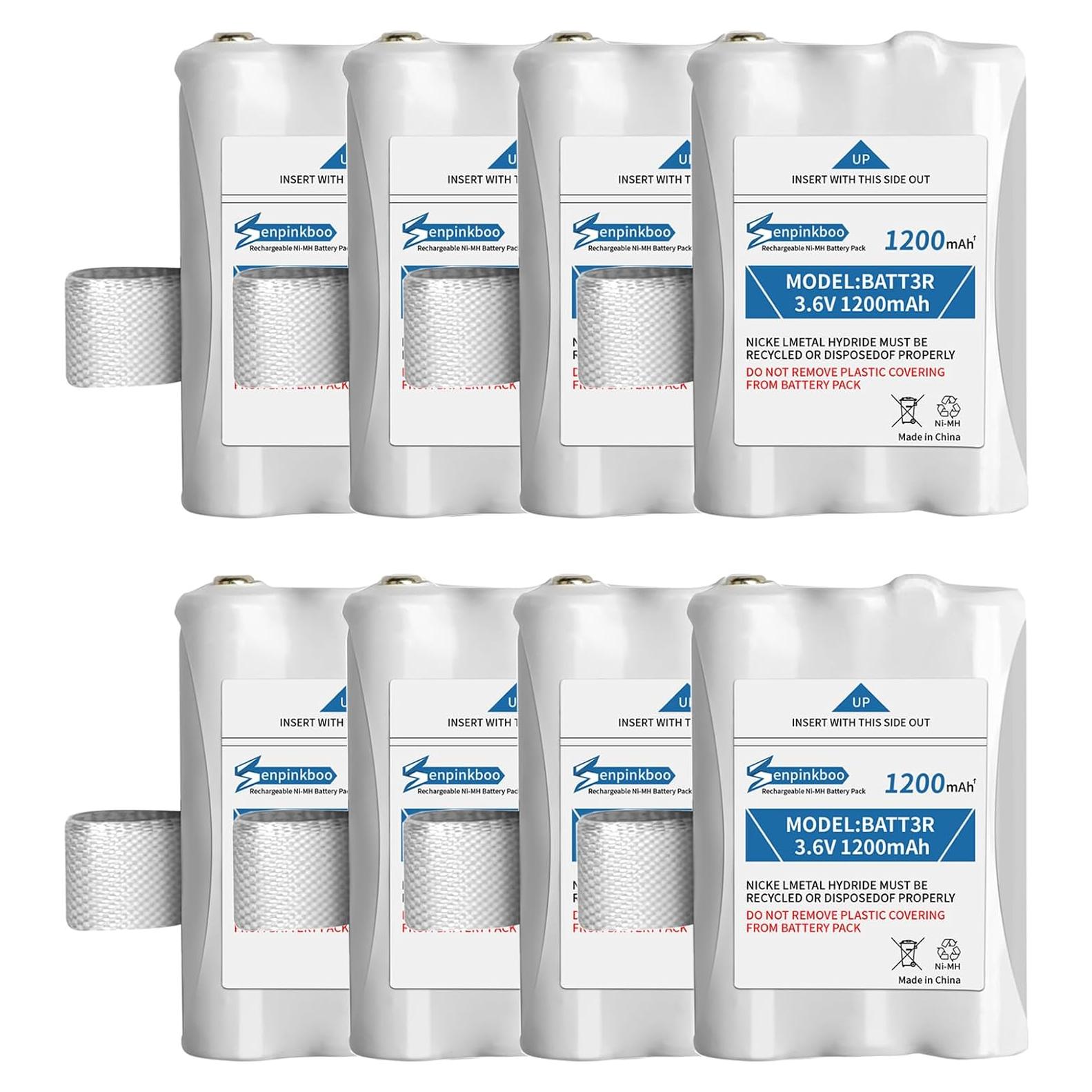 Paquete de 8 Baterías BATT3R 1200mAh para Walkie-Talkies