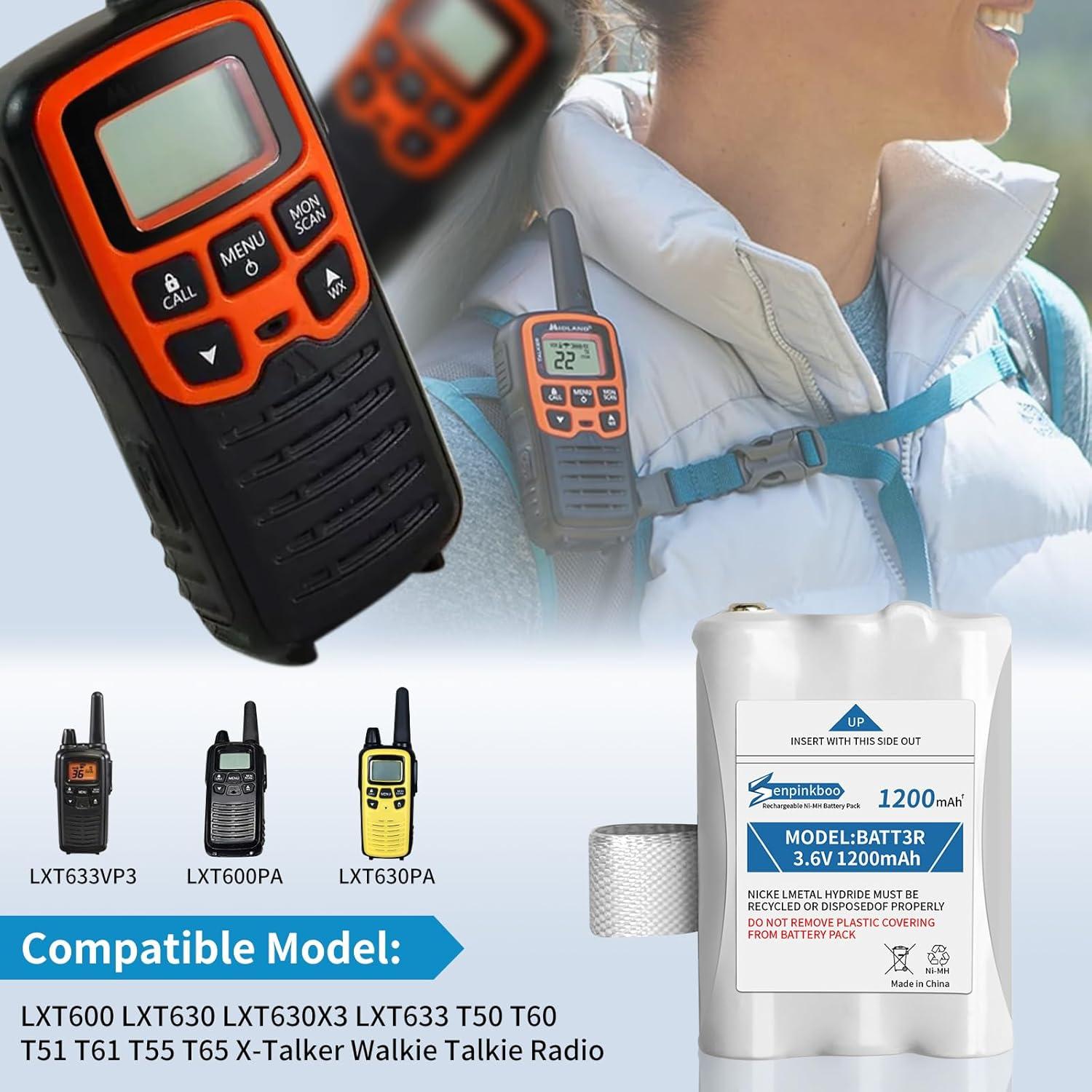 Paquete de 8 Baterías BATT3R 1200mAh para Walkie-Talkies