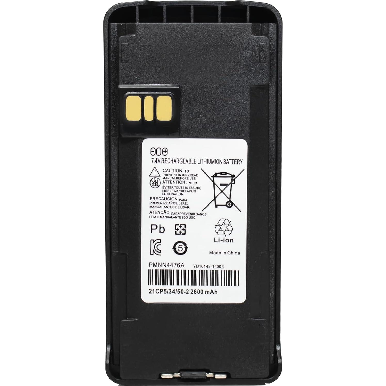 Paquete de 5 Baterías Li-ion 7.4V 2600mAh Motorola PMNN4476A