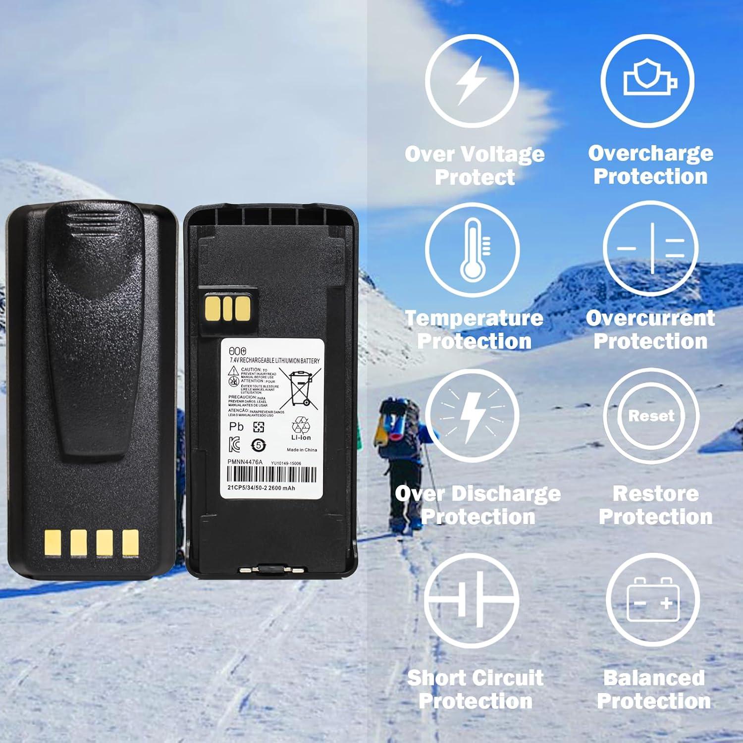 Paquete de 5 Baterías Li-ion 7.4V 2600mAh Motorola PMNN4476A