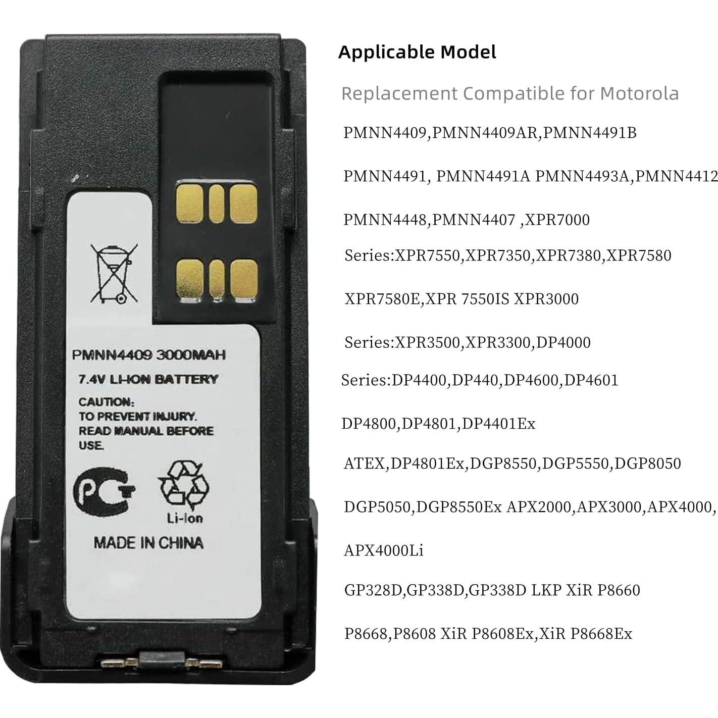 Batería 3000mAh Li-ion Teseko para Radio Bidireccional Motorola