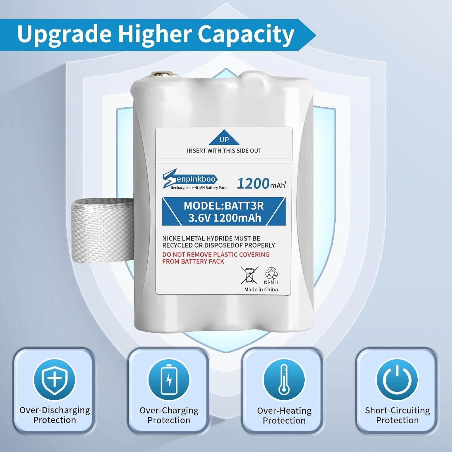 Paquete de 2 Baterías BATT3R 1200mAh para Walkie-Talkie Midland