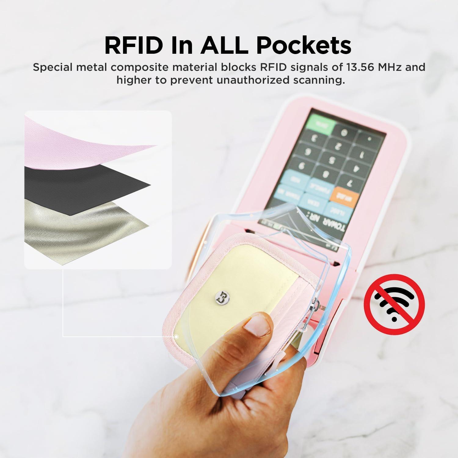 Billetera delgada Babysun con RFID y anillo para llaves