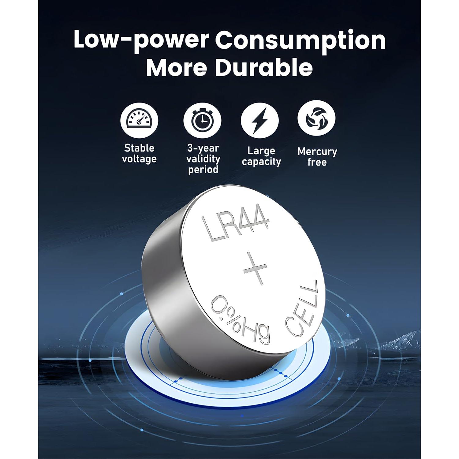 Paquete de 10 Baterías Alcalinas LR44 YKM 1.5V para Reloj