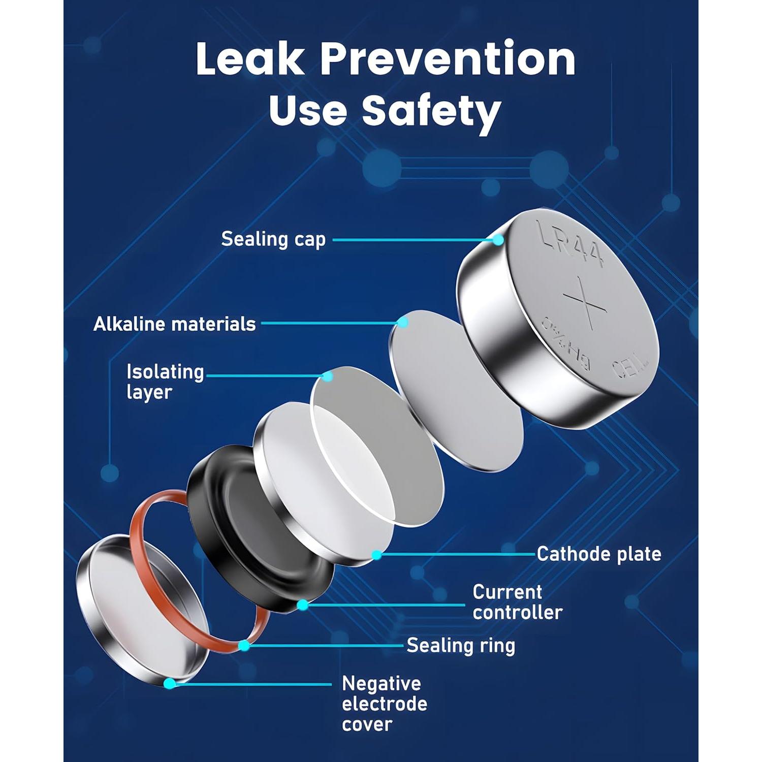 Paquete de 40 Baterías LR44 YKM 1.5V para Reloj y Termómetro