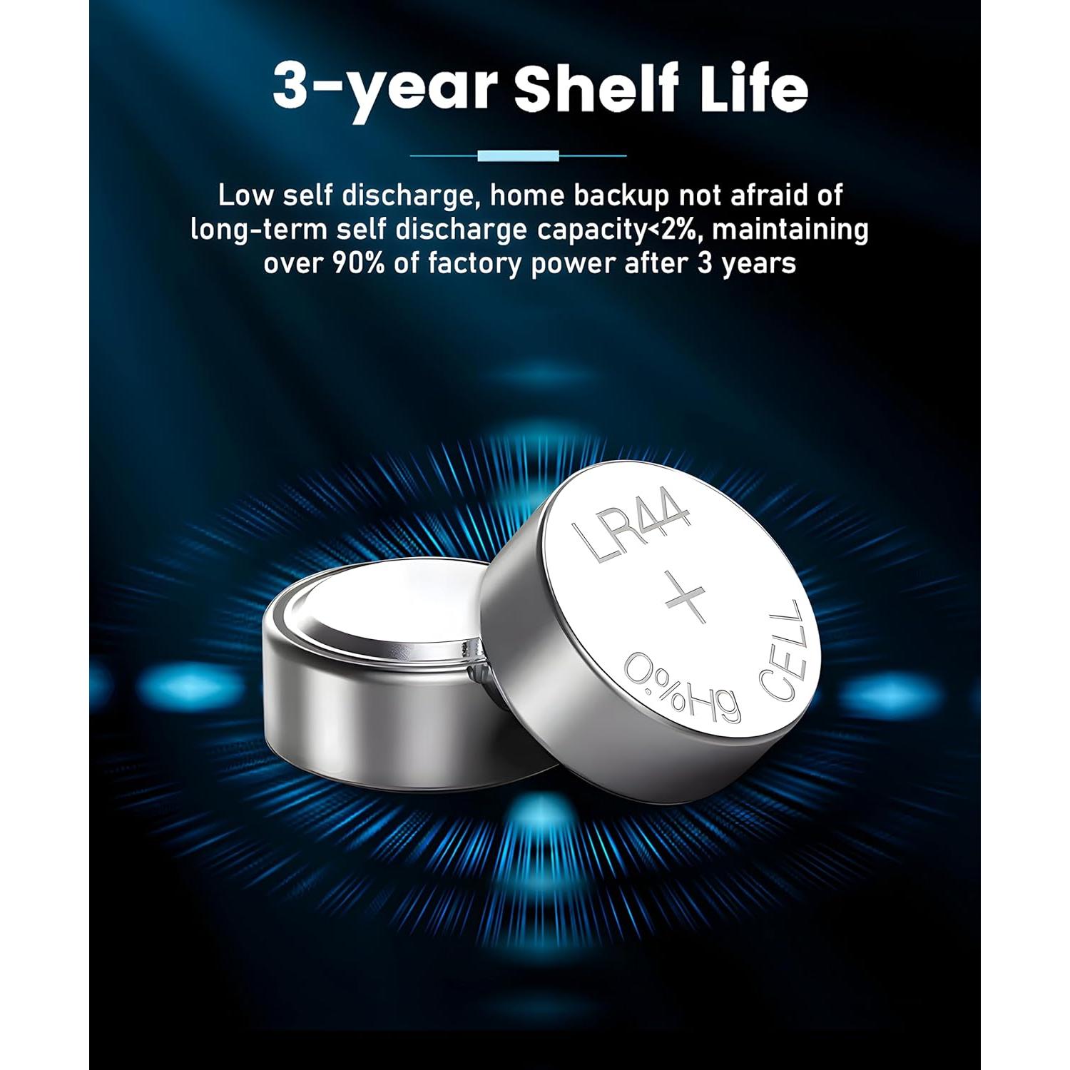 Paquete de 40 Baterías LR44 YKM 1.5V para Reloj y Termómetro