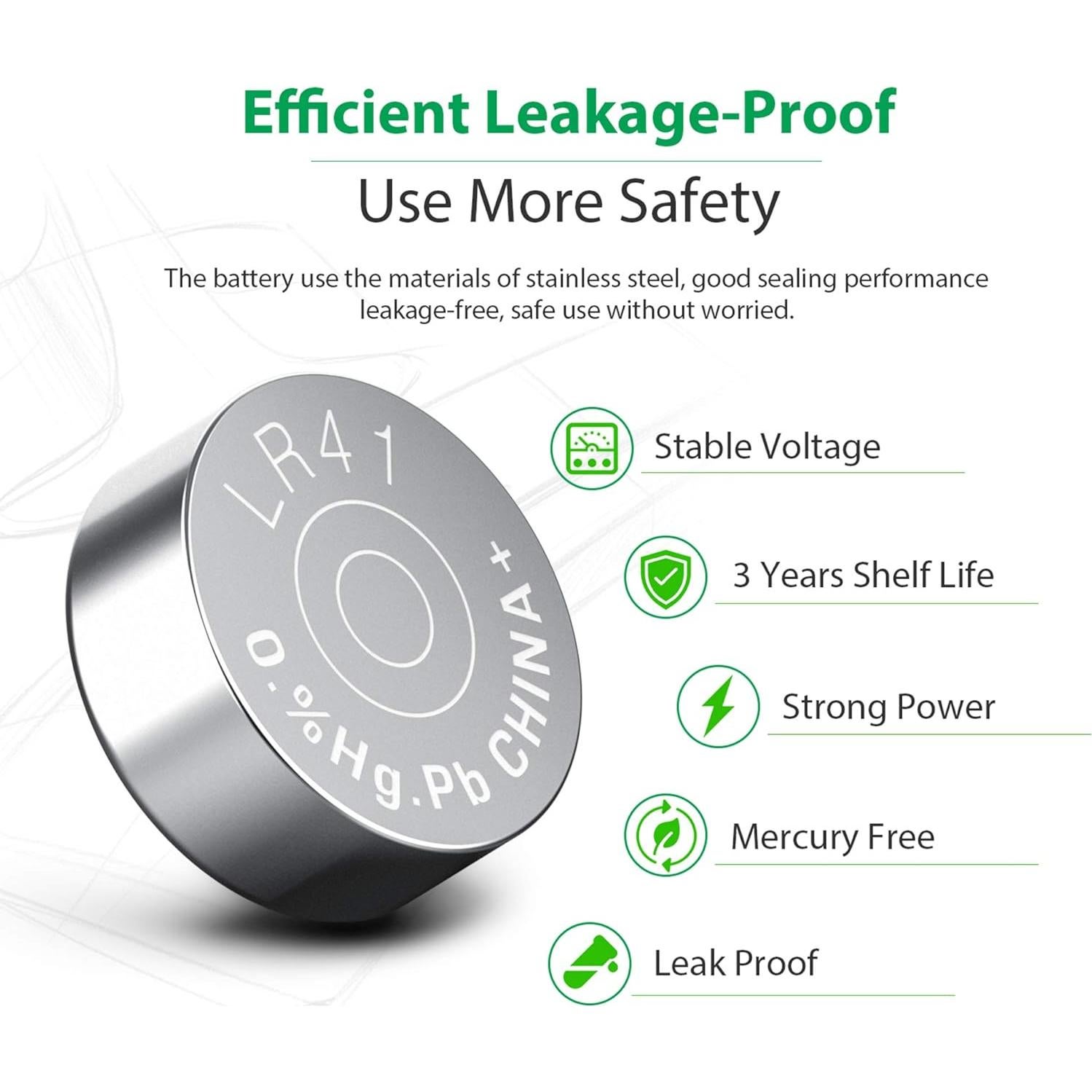 Paquete de 20 Baterías LR41 LiCB 1.5V de Larga Duración