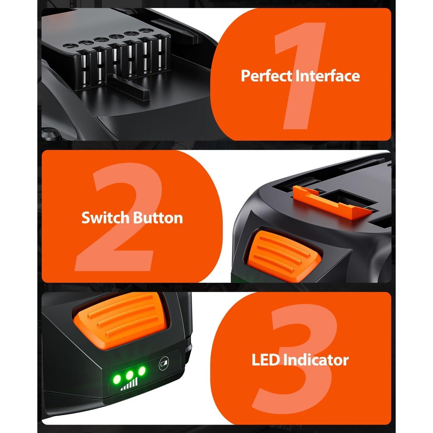 Batería de Reemplazo 20V 3.5Ah Bonadget para WORX WA3525