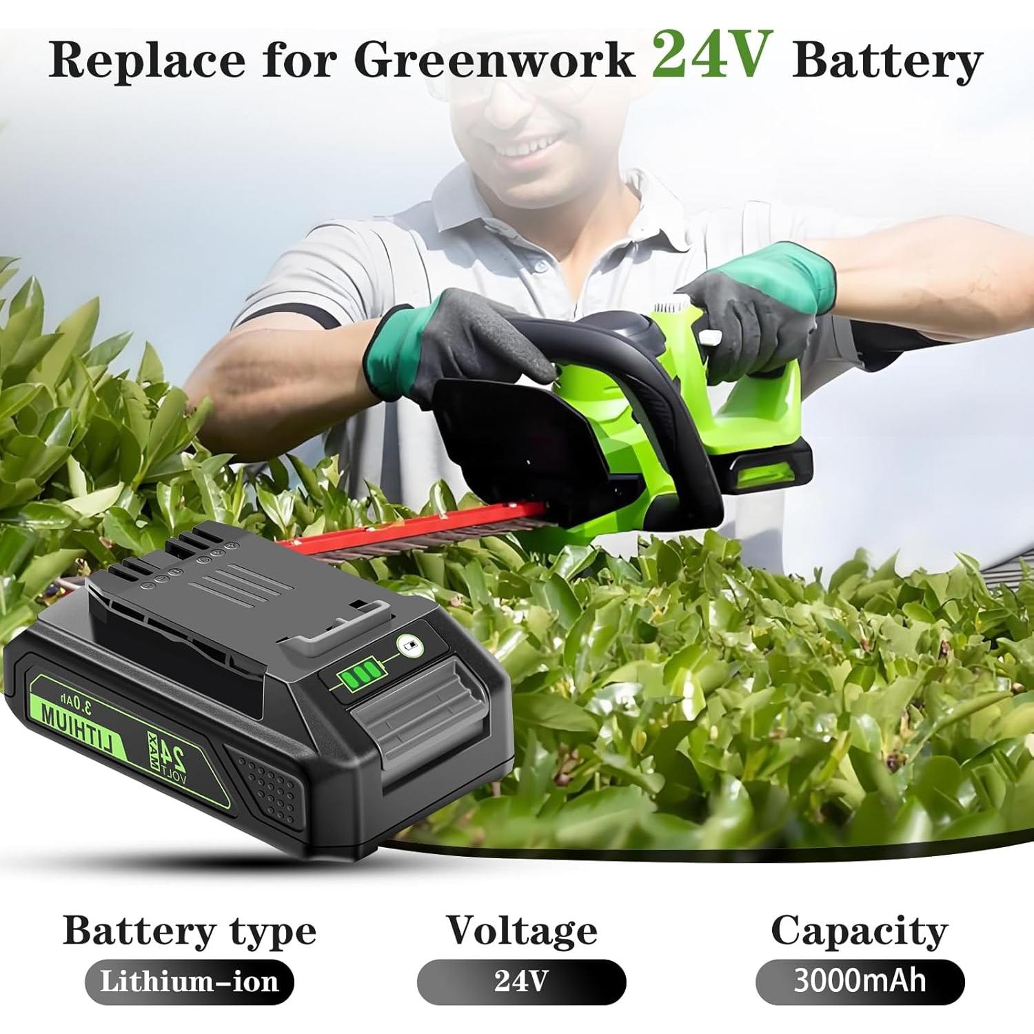 Batería de Litio 24V 3.0Ah Greenworks - Paquete de 2